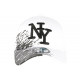 Casquette NY Blanche Tags Noirs City Sportswear Baseball Noryk CASQUETTES Hip Hop Honour