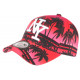 Casquette NY Rouge et Noire Palmiers Fashion Baseball Tropyk CASQUETTES Hip Hop Honour