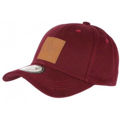 Casquette NY Rouge Patch Cuir NY Marron Classe Baseball Major CASQUETTES Hip Hop Honour