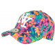 Casquette Enfant Orange et Bleue Fleurs Phuket Baseball de 7 à 11 ans Casquette Enfant Hip Hop Honour