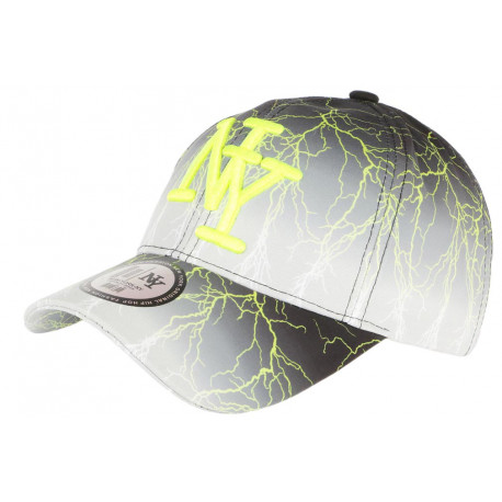 Casquette NY Jaune Fluo et Grise Print Original Streetwear Baseball Fashion Eklyr CASQUETTES Hip Hop Honour