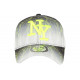 Casquette Enfant Jaune Fluo et Grise design Original Eklyr NY Baseball de 7 à 12 ans Casquette Enfant Hip Hop Honour