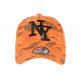 Casquette Enfant Militaire Orange et Noire NY Baseball Kyska 7 a 12 ans Casquette Enfant Hip Hop Honour