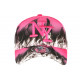 Casquette NY Rose et Noire Flammes Style Streetwear Baseball Fire ANCIENNES COLLECTIONS divers