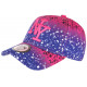 Casquette NY Rose et Bleue Design Tags Streetwear Baseball Vawa CASQUETTES Hip Hop Honour