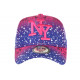 Casquette NY Rose et Bleue Design Tags Streetwear Baseball Vawa CASQUETTES Hip Hop Honour