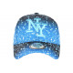 Casquette Enfant Bleue et Noire Cosmos Tags NY Streetwear Vawa 7 a 12 ans Casquette Enfant Hip Hop Honour