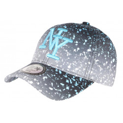Casquette NY Grise et Bleue Cosmos Tags Streetwear Baseball Vawa CASQUETTES Hip Hop Honour
