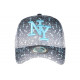 Casquette NY Grise et Bleue Cosmos Tags Streetwear Baseball Vawa CASQUETTES Hip Hop Honour