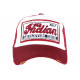 Casquette Baseball Indian Rouge et Blanche Skeleton Vintage Trucker CASQUETTES Hip Hop Honour