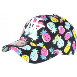 Casquette Enfant Noire et Rose Print Ananas Original Fruitus NY de 7 a 12 ans ANCIENNES COLLECTIONS divers