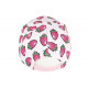 Casquette Enfant Rose et Blanche Print Fraises Original Fruitus NY de 7 a 12 ans Casquette Enfant Hip Hop Honour