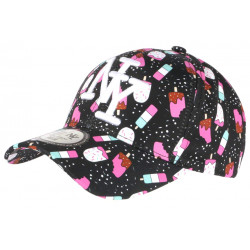 Casquette NY Rose et Noire design Ice Cream Original Baseball Fruitus ANCIENNES COLLECTIONS divers