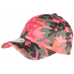 Casquette NY Camouflage Corail et Noire Fashion Army Baseball Kaska CASQUETTES Hip Hop Honour