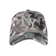 Casquette Enfant Camouflage Grise et Noire NY Baseball Kyska 7 a 12 ans Casquette Enfant Hip Hop Honour