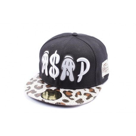 Casquette Snapback JBB Couture Noir visière serpent écru ANCIENNES COLLECTIONS divers