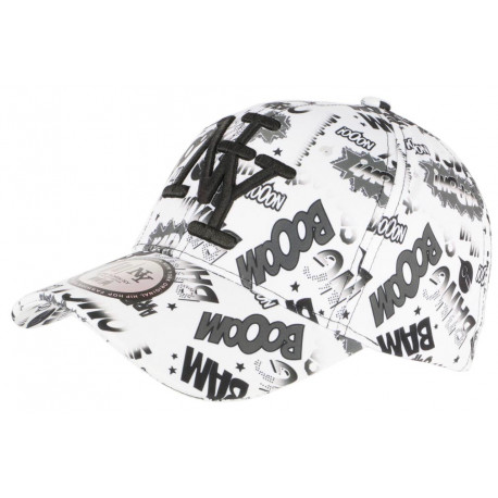 Casquette Enfant NY Blanche et Noire Fashion Baseball Bang Boum de 7 à 11 ans Casquette Enfant Hip Hop Honour