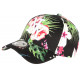 Casquette Enfant Noire Fleurs Roses Tropicales Baseball NY Phuket de 7 a 12 ans ANCIENNES COLLECTIONS divers