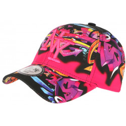 Casquette NY Rose Fluo et Noire Design Fun Streetwear Baseball Larsy CASQUETTES Hip Hop Honour