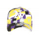 Casquette NY Jaune et Violette Design Patchwork Pop Art Baseball Arlek CASQUETTES Hip Hop Honour