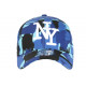 Casquette NY Bleue et Noire Style Patchwork Pop Art Baseball Arlek CASQUETTES Hip Hop Honour