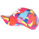 Casquette NY Orange et Bleue Look Patchwork Pop Art Baseball Arlek CASQUETTES Hip Hop Honour