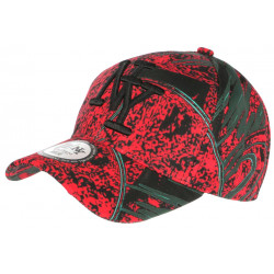 Casquette NY Rouge et Noire Design Ethnique Baseball Waxa ANCIENNES COLLECTIONS divers