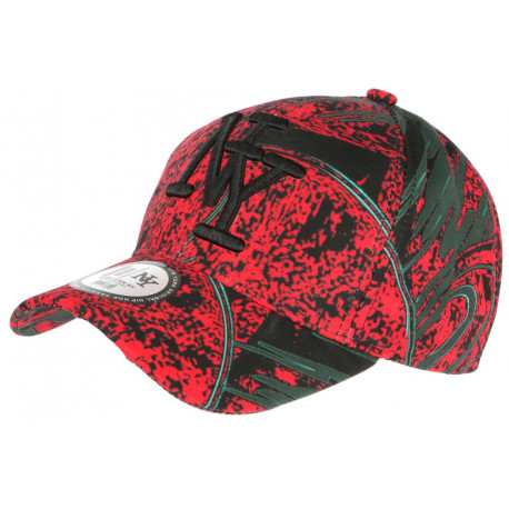 Casquette Enfant Rouge et Noire Style Ethnique NY Baseball Waxa de 7 a 11 ans ANCIENNES COLLECTIONS divers