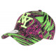 Casquette Enfant Vert Fluo et Rose Design Ethnique NY Baseball Waxa de 7 a 11 ans Casquette Enfant Hip Hop Honour