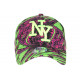 Casquette Enfant Vert Fluo et Rose Design Ethnique NY Baseball Waxa de 7 a 11 ans Casquette Enfant Hip Hop Honour