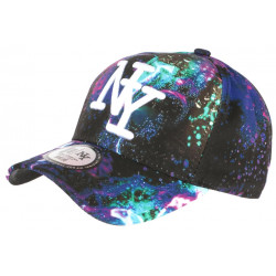 Casquette NY Noire et Rose Cosmos Look Tendance Baseball Galaxy ANCIENNES COLLECTIONS divers