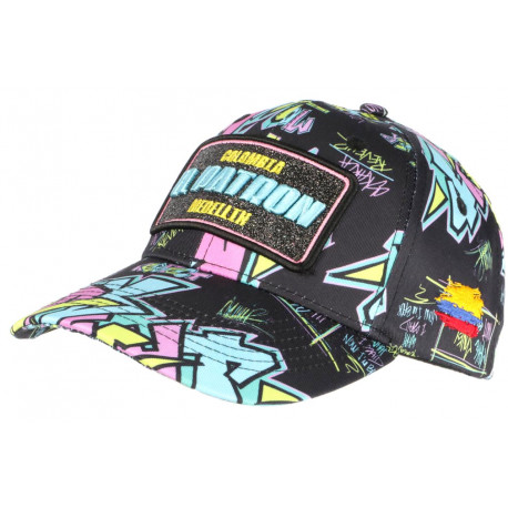 Casquette El Patron Bleue et Rose Print Streetwear Colombia Baseball CASQUETTES SKR