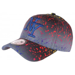 Casquette NY Rouge et Jaune Tags Cosmos Streetwear Baseball Vawa CASQUETTES Hip Hop Honour