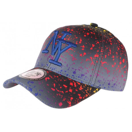 Casquette NY Rouge et Jaune Tags Cosmos Streetwear Baseball Vawa CASQUETTES Hip Hop Honour