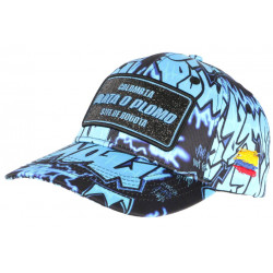 Casquette Plata o Plomo Bleue et Noire Strass Streetwear Colombia Baseball CASQUETTES SKR