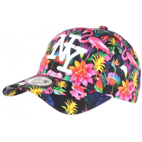 Casquette Enfant Flamants Roses Print Tropical NY Baseball de 7 a 11 ans Casquette Enfant Hip Hop Honour