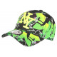 Casquette NY Vert Fluo et Noire Design Fun Streetwear Baseball Larsy CASQUETTES Hip Hop Honour