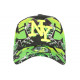 Casquette NY Vert Fluo et Noire Design Fun Streetwear Baseball Larsy CASQUETTES Hip Hop Honour