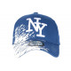 Casquette NY Bleu Tags Blancs Look City Sport Baseball Noryk CASQUETTES Hip Hop Honour