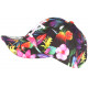 Casquette NY Rouge et Noire Fleurs Tropicales Baseball Sunset CASQUETTES Hip Hop Honour