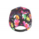 Casquette NY Rouge et Noire Fleurs Tropicales Baseball Sunset CASQUETTES Hip Hop Honour