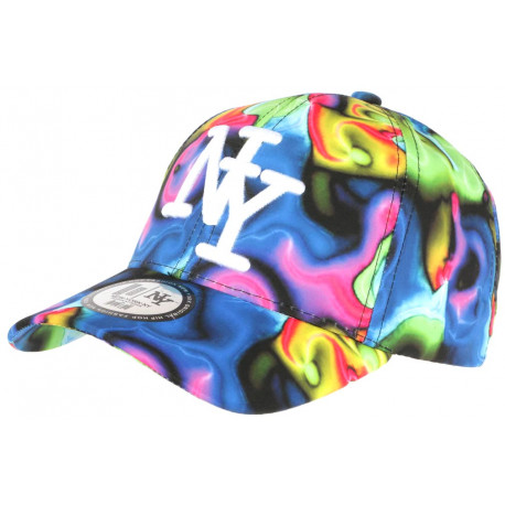 Casquette Enfant Fluo Verte Bleue Original NY Baseball Psycircus 7 à 11 Ans Casquette Enfant Hip Hop Honour