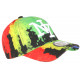 Casquette NY Rouge Jaune Fluo Print Original Baseball PsyCircus CASQUETTES Hip Hop Honour