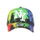 Casquette NY Rouge Jaune Fluo Print Original Baseball PsyCircus CASQUETTES Hip Hop Honour