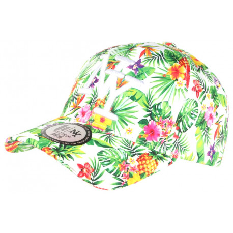 Casquette NY Verte et Jaune Fleurs Exotiques Originale Baseball Phuket CASQUETTES Hip Hop Honour