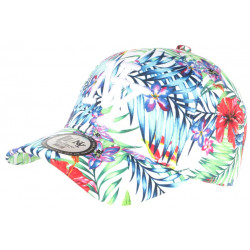 Casquette NY Bleue et Rouge Fleurs Exotiques Fantaisie Baseball Phuket ANCIENNES COLLECTIONS divers