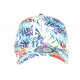 Casquette Enfant Bleue Fleurs Rouges Tropicales Baseball NY Phuket de 7 a 12 ans Casquette Enfant Hip Hop Honour