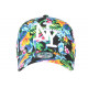 Casquette Enfant Noire Fleurs Bleues Tropicales Baseball NY Phuket de 7 a 12 ans Casquette Enfant Hip Hop Honour