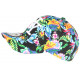 Casquette Enfant Noire Fleurs Bleues Tropicales Baseball NY Phuket de 7 a 12 ans Casquette Enfant Hip Hop Honour