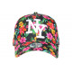 Casquette NY Noire Fleurs Roses Tropicales Tendance Baseball Phuket ANCIENNES COLLECTIONS divers